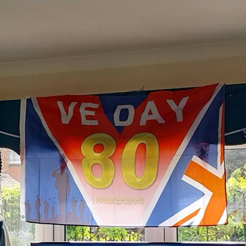 VE day flag that was used as decoration at our home