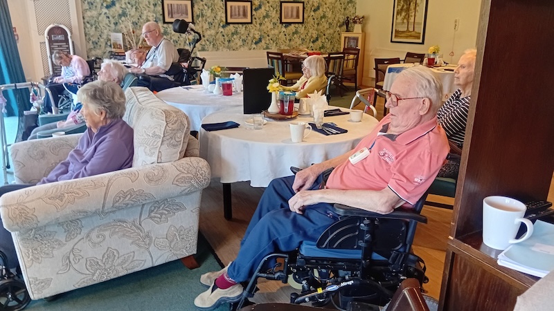 our residents sat together in the lounge